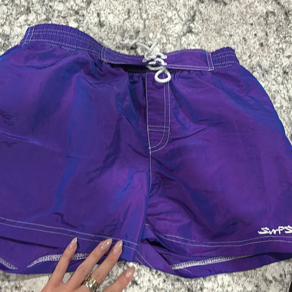 Vintage Iridescent Purple Surf Style Shorts
